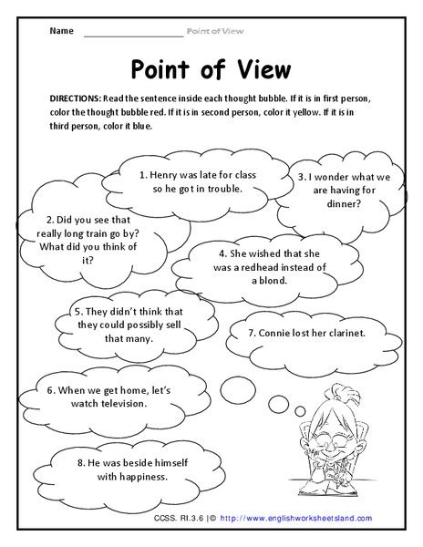 point of view worksheet grade 3